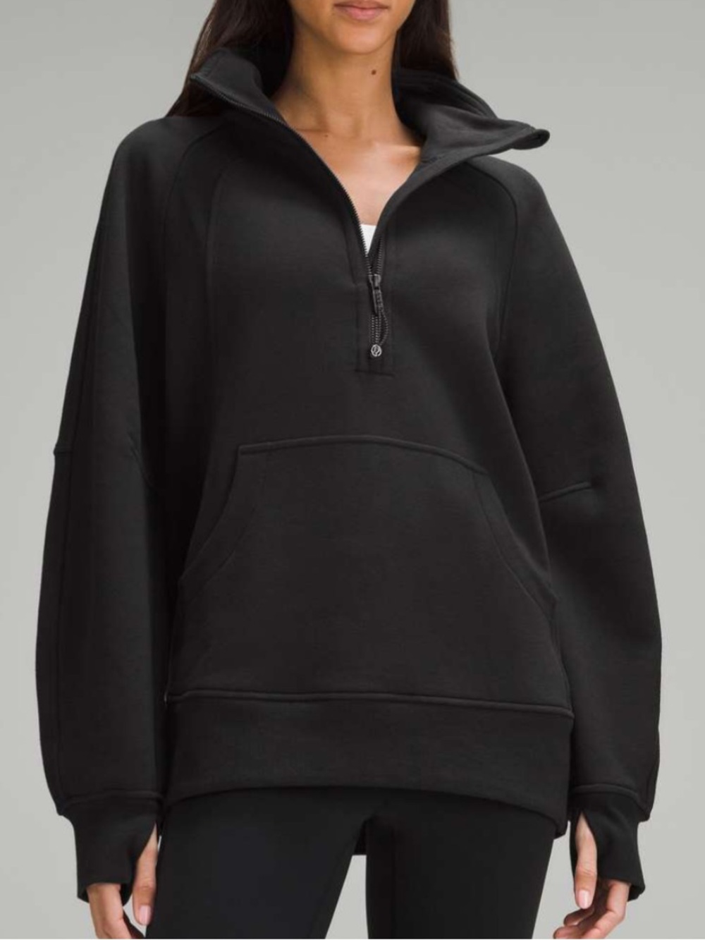 Lululemon Scuba Oversized Funnel-Neck Half Zip Long Black First Release XL XXL